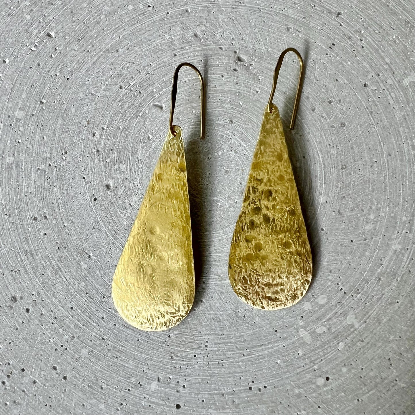 Extra Large Tear Earrings, Drop Shaped Dangle Earring, Minimalist Brass Jewelry