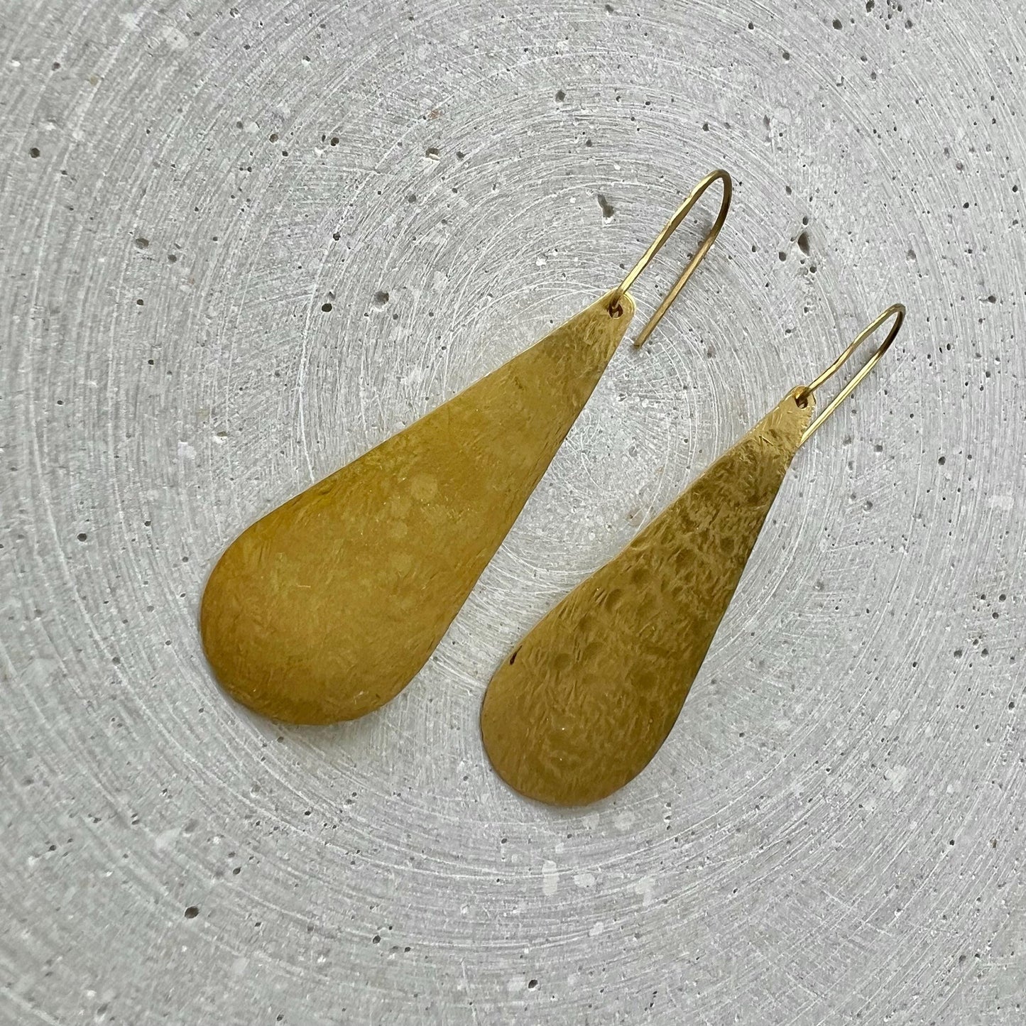 Extra Large Tear Earrings, Drop Shaped Dangle Earring, Minimalist Brass Jewelry