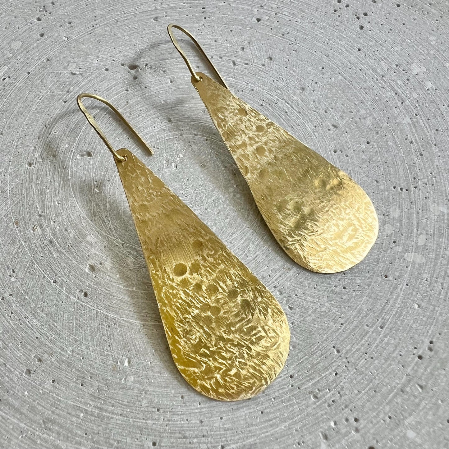 Extra Large Tear Earrings, Drop Shaped Dangle Earring, Minimalist Brass Jewelry