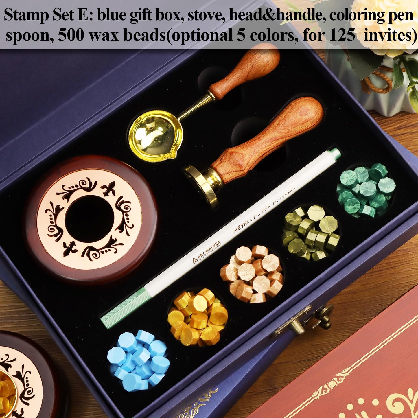 Custom wax seal stamp kit for wedding invitation , Personalized wax stamp kit for gift , Wax seal kit , Initial wax seal stamp custom | CU50 | IW19