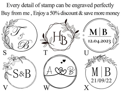 Custom wax seal stamp kit for wedding , Custom wax seal kit , Initial wax seal stamp kit custom , Wedding wax seal stamp kit | OL13 | BK45