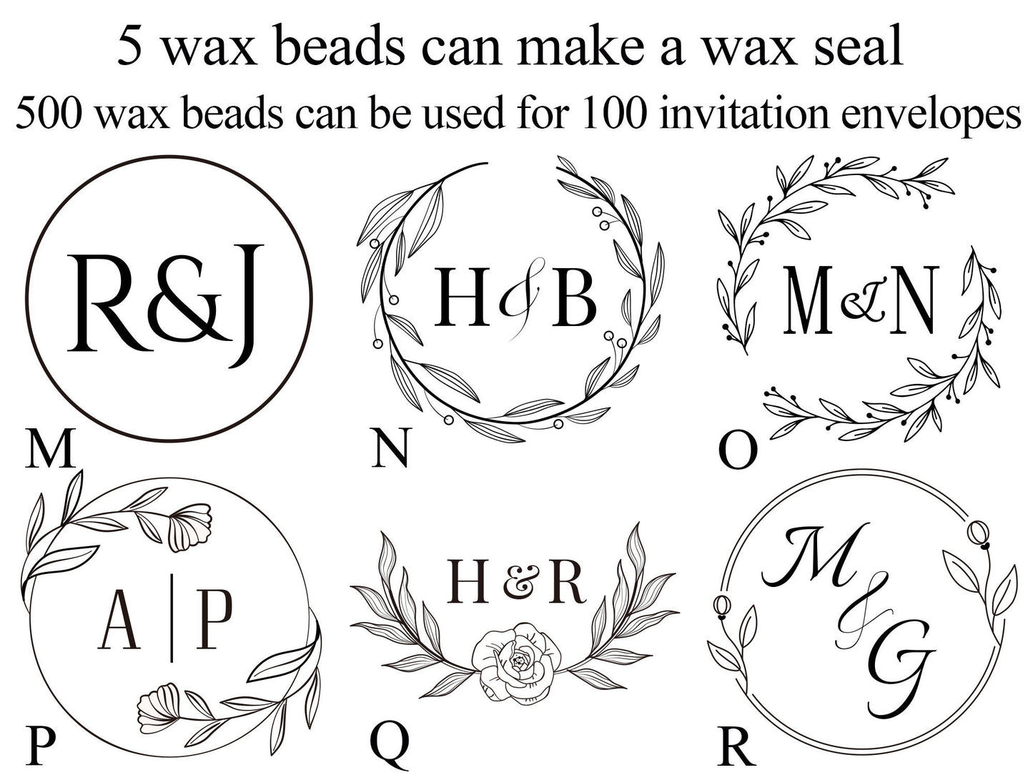 Wax seal stamp custom for wedding , Personalized wax stamp kit , Custom wedding wax seal kit , Initial wax seal stamp custom for gift | JM34 | LD85