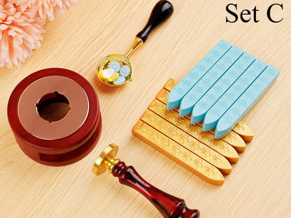 Wax seal stamp custom for wedding , Personalized wax stamp kit , Custom wedding wax seal kit , Initial wax seal stamp custom for gift | JM34 | LD85