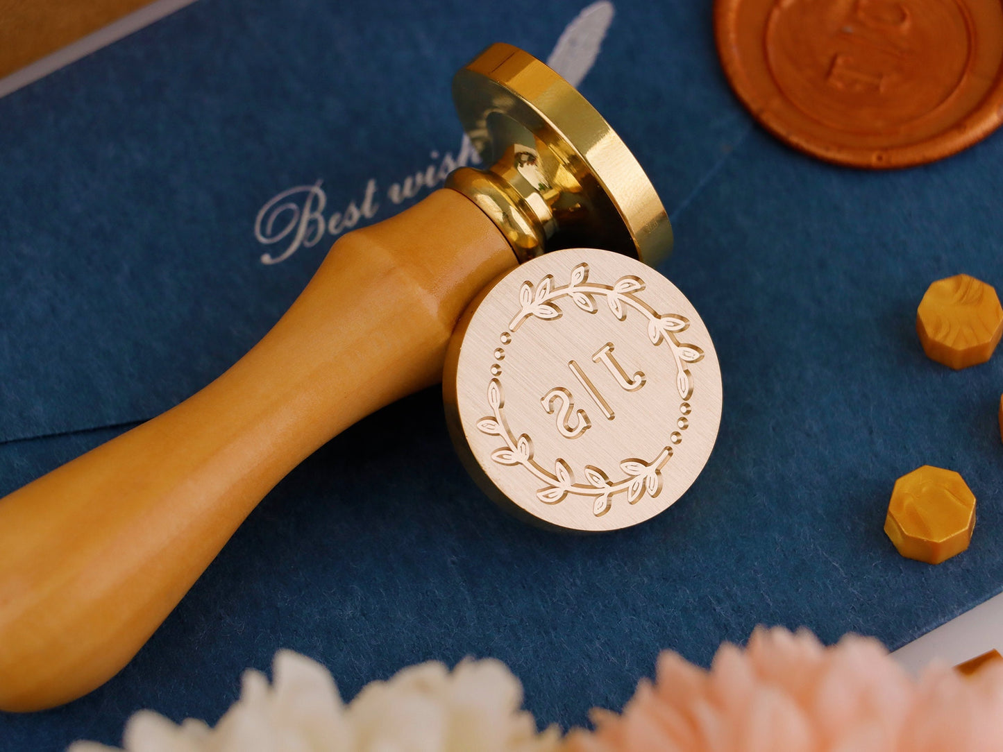 Custom logo wax seal stamp kit for wedding /gift , Personalized wax seal stamp kit for wedding , Custom wax stamp kit , Wax seal kit | LN97 | FF30