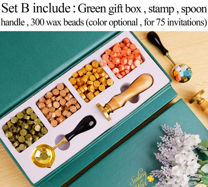 Personalized Wax Seal Stamp Kit - Ideal for Wedding Invitations, Gifts, and Special Occasions, with Initial Wax Seal | TZ54 | AO96