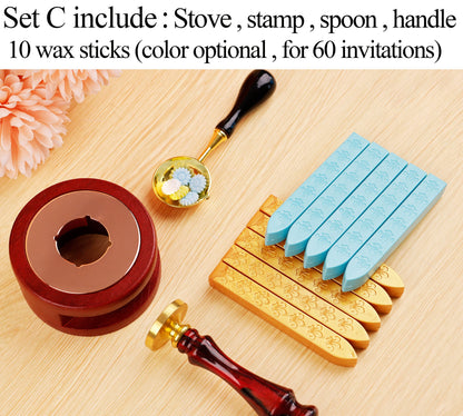 Personalized Couples Wedding Wax Stamp Seal Kit, Custom wax stamp kit for gift , Letter Wax seal kit , Initial wax seal stamp custom | EI31 | JW59