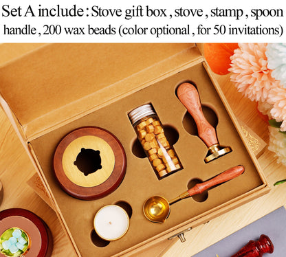 Personalized Wax Seal Stamp Kit - Ideal for Wedding Invitations, Gifts, and Special Occasions, with Initial Wax Seal | TZ54 | AO96