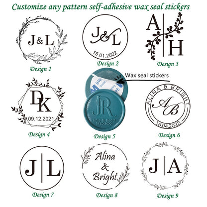 Pre-made Wax Seals, Personalized Wax Seal Stickers, Wax Seals Stickers, Custom Self Adhesive Wax Seal, Wedding Self Adhesive Wax Stickers