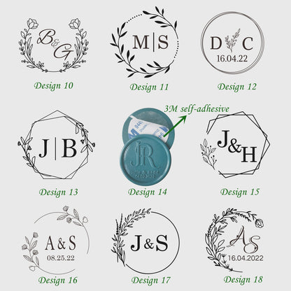 Pre-made Wax Seals, Personalized Wax Seal Stickers, Wax Seals Stickers, Custom Self Adhesive Wax Seal, Wedding Self Adhesive Wax Stickers