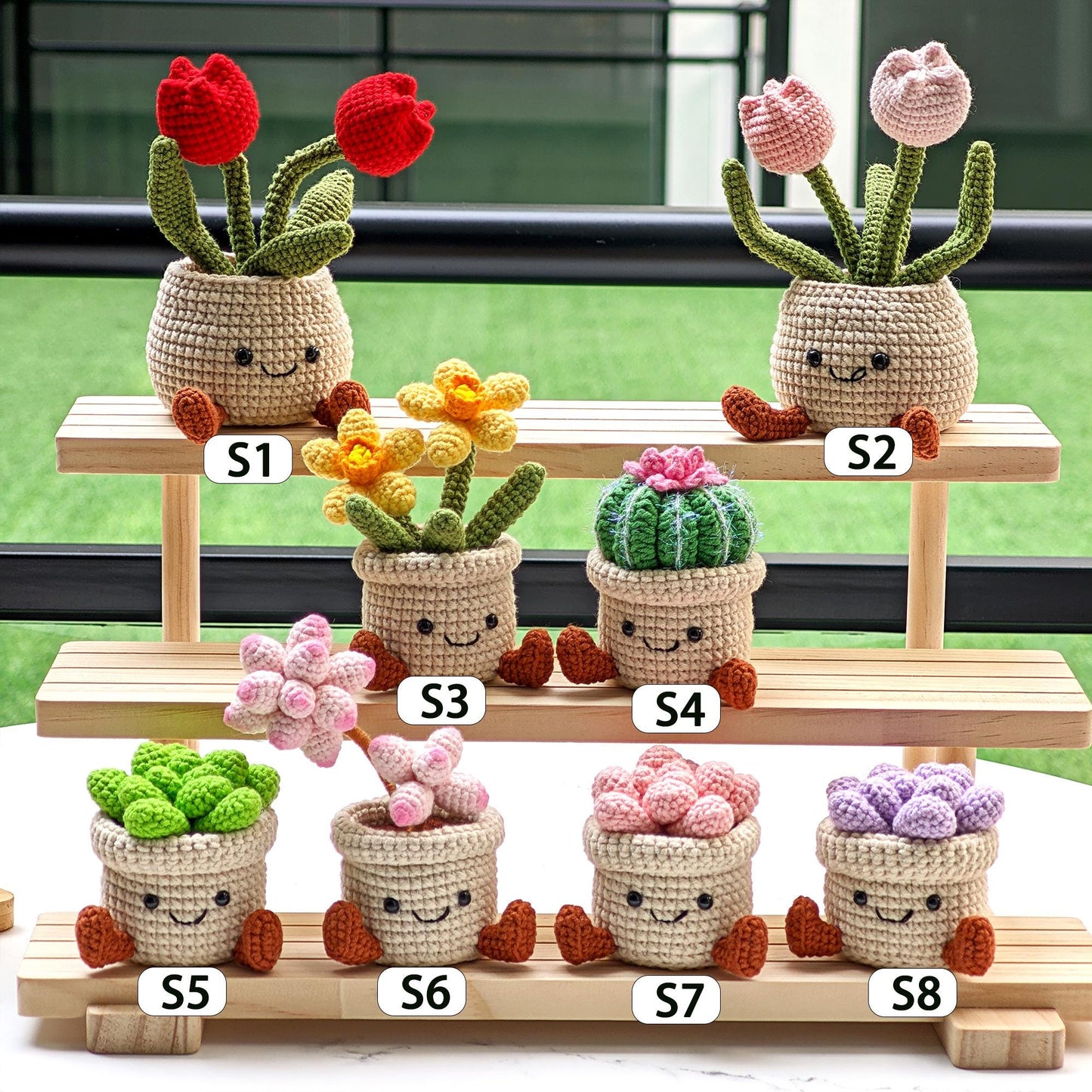 Handmade Crochet Succulent Plant Pot: Customizable Home Decor