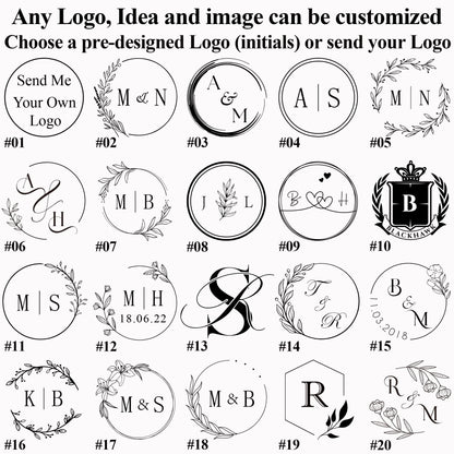 Two Stamp Heads Customized Wax Seal Stamp Kit for Wedding Invitation , Personalized Wax Stamp Set for Gift , Initial Wax Seal Stamp Custom | OH80 | EU92