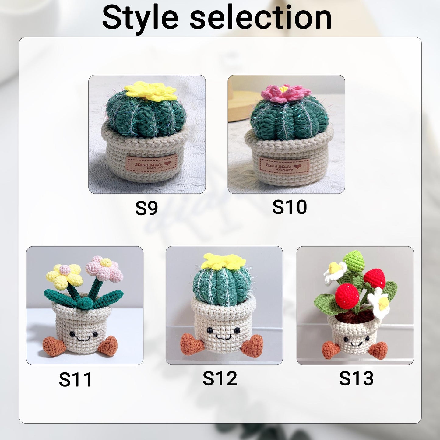 Handmade Crochet Succulent Plant Pot: Customizable Home Decor