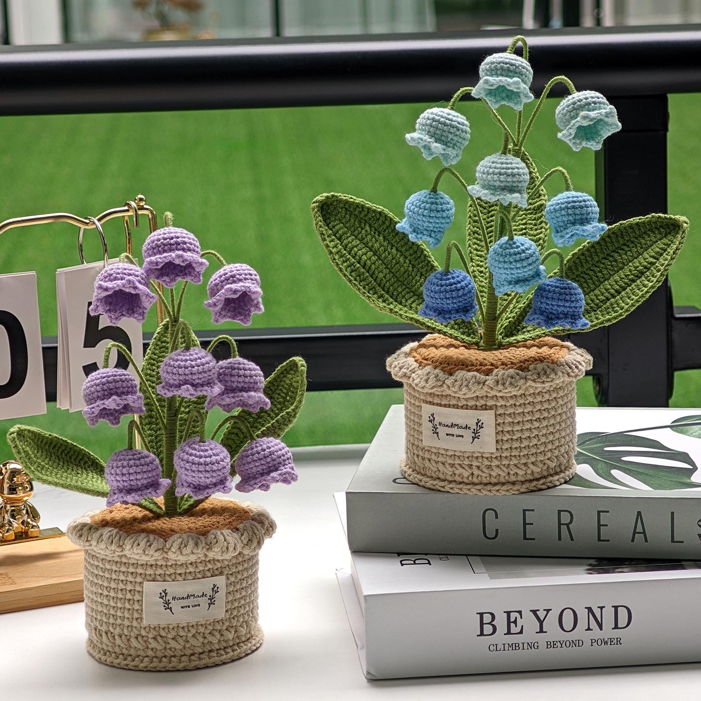 Handmade Crocheted Lily of The Valley Potted Plant