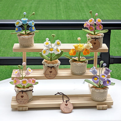 Handmade Crocheted Lily of The Valley Potted Plant
