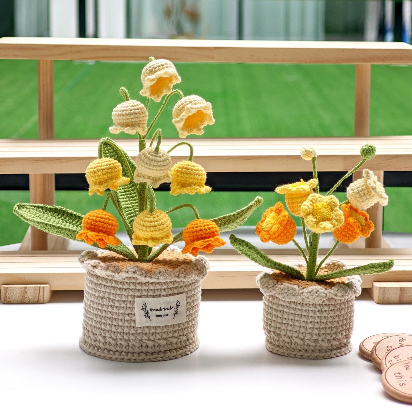 Handmade Crocheted Lily of The Valley Potted Plant