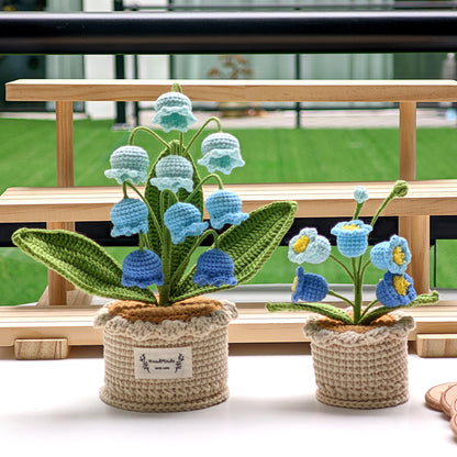 Handmade Crocheted Lily of The Valley Potted Plant