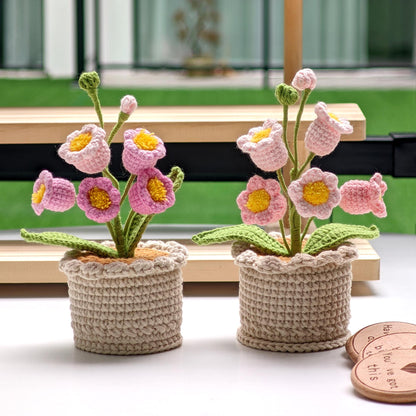 Handmade Crocheted Lily of The Valley Potted Plant
