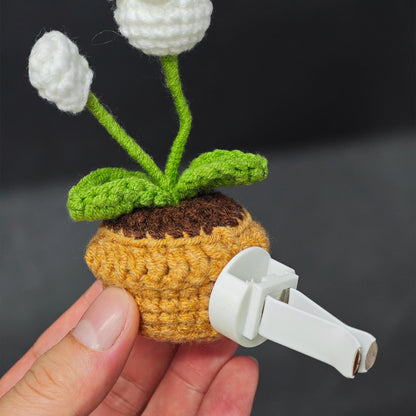 Crochet Car Plant with Vent Clip, Car Decor Gift