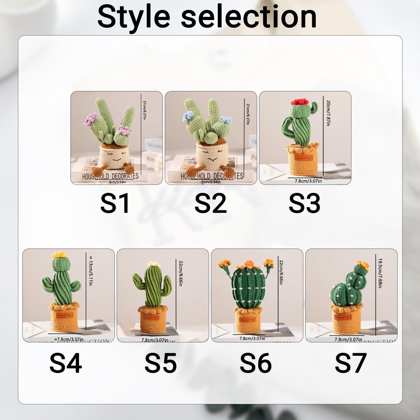 Handmade Crochet Cactus Succulent in Pot,Cute Amigurumi Plant Decor,Emotional Support Gift,Funny Desk Decor,Gift for Teacher Coworker Friend