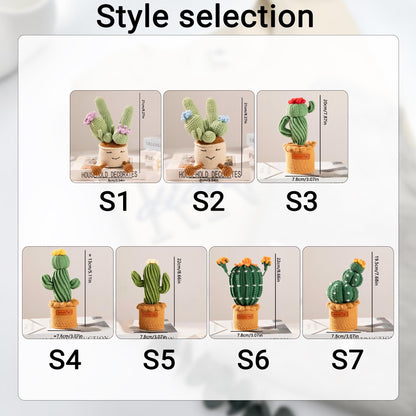 Handmade Crochet Cactus Succulent in Pot,Cute Amigurumi Plant Decor,Emotional Support Gift,Funny Desk Decor,Gift for Teacher Coworker Friend