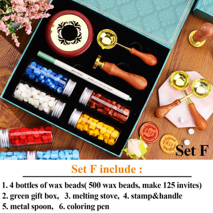 Custom wax seal stamp kit for wedding /gift , Personalized wax seal stamp kit for wedding , Custom wax stamp kit , Wax seal kit for gift | VL39 | CA20