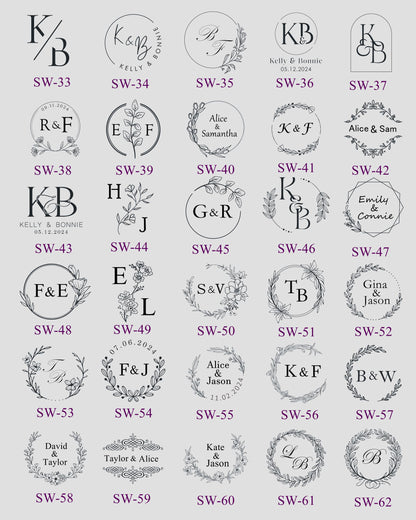 Custom Initial Stickers, Wedding Invitation Wax Seals, Custom Wax Seal Logo Stickers, Wax Seal Stickers, Self-Adhesive Stickers