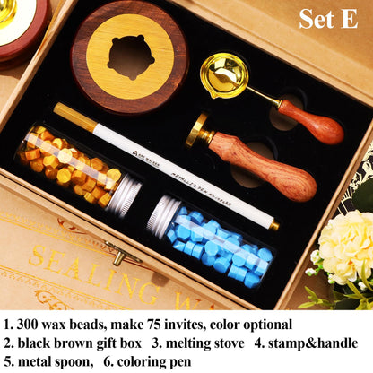 Custom Wax Seal Stamp Kit, Custom Monogram Initial Wax Seal Stamp Kit, Personalized Letter Wax Stamp Seal Kit, Customized Wax Seal Kit | OT74 | GR25