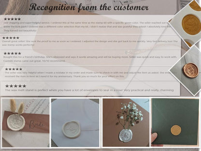 Custom Wedding Invitation Self-Adhesive Wax Seals, Personalized Wax Seal Stickers, Wedding Invitation