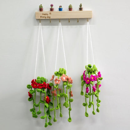 Crochet Flower Car Hanging, Handmade Pink White Purple Red Rose Car Mirror Ornament, Crochet Floral Plant Decor, Cute Gift for Mom Her