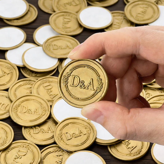 Custom Initial Stickers, Wedding Invitation Wax Seals, Custom Wax Seal Logo Stickers, Wax Seal Stickers, Self-Adhesive Stickers