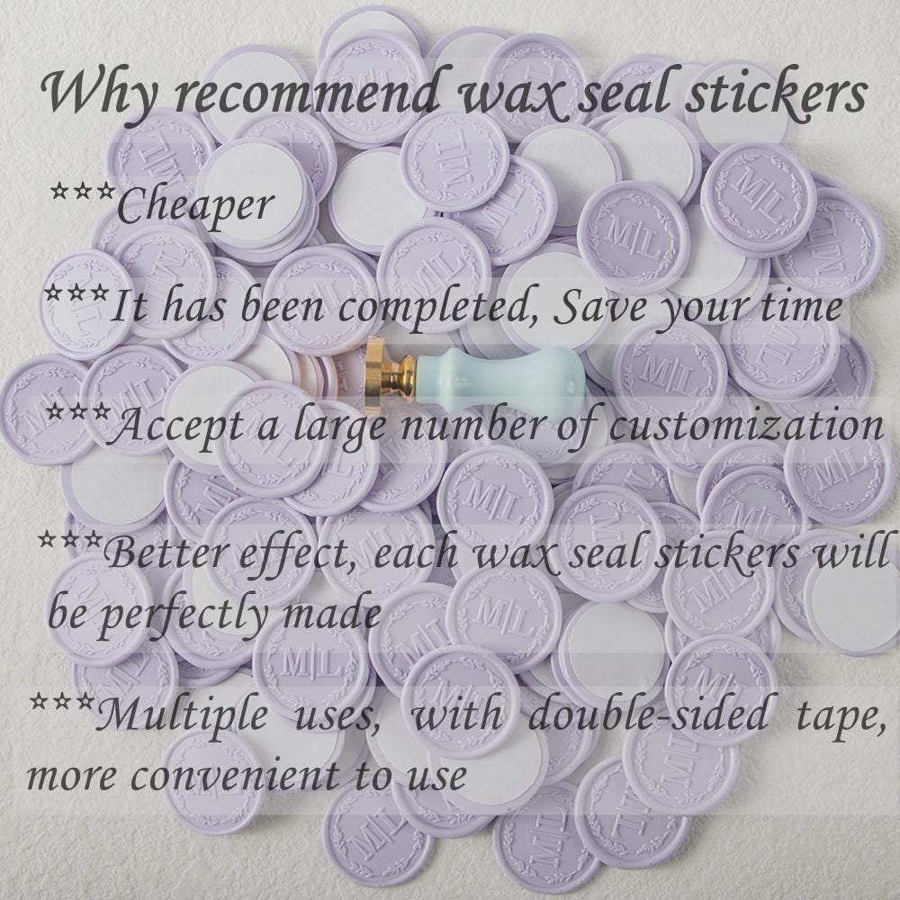Custom Initial Stickers, Wedding Invitation Wax Seals, Custom Wax Seal Logo Stickers, Wax Seal Stickers, Self-Adhesive Stickers