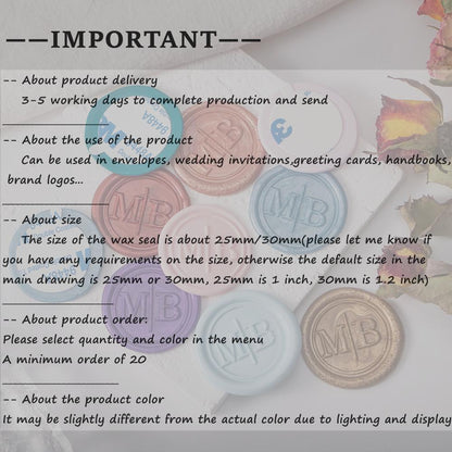 Custom Wax Sela Stickers: Personalized Wedding Invitation Wax Seals