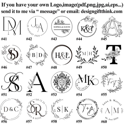 Personalized Couples Wedding Wax Stamp Seal Kit, Custom wax stamp kit for gift , Letter Wax seal kit , Initial wax seal stamp custom | EI31 | JW59