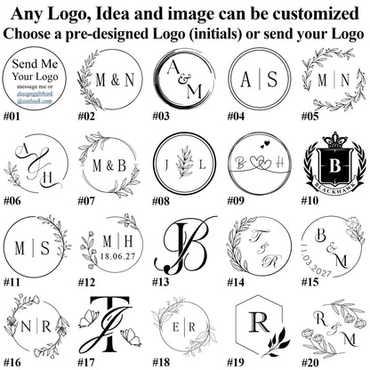 Personalized Couples Wedding Wax Stamp Seal Kit, Custom wax stamp kit for gift , Letter Wax seal kit , Initial wax seal stamp custom | EI31 | JW59