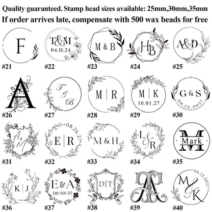 Personalized Wax Seal Stamp Kit - Ideal for Wedding Invitations, Gifts, and Special Occasions, with Initial Wax Seal | TZ54 | AO96