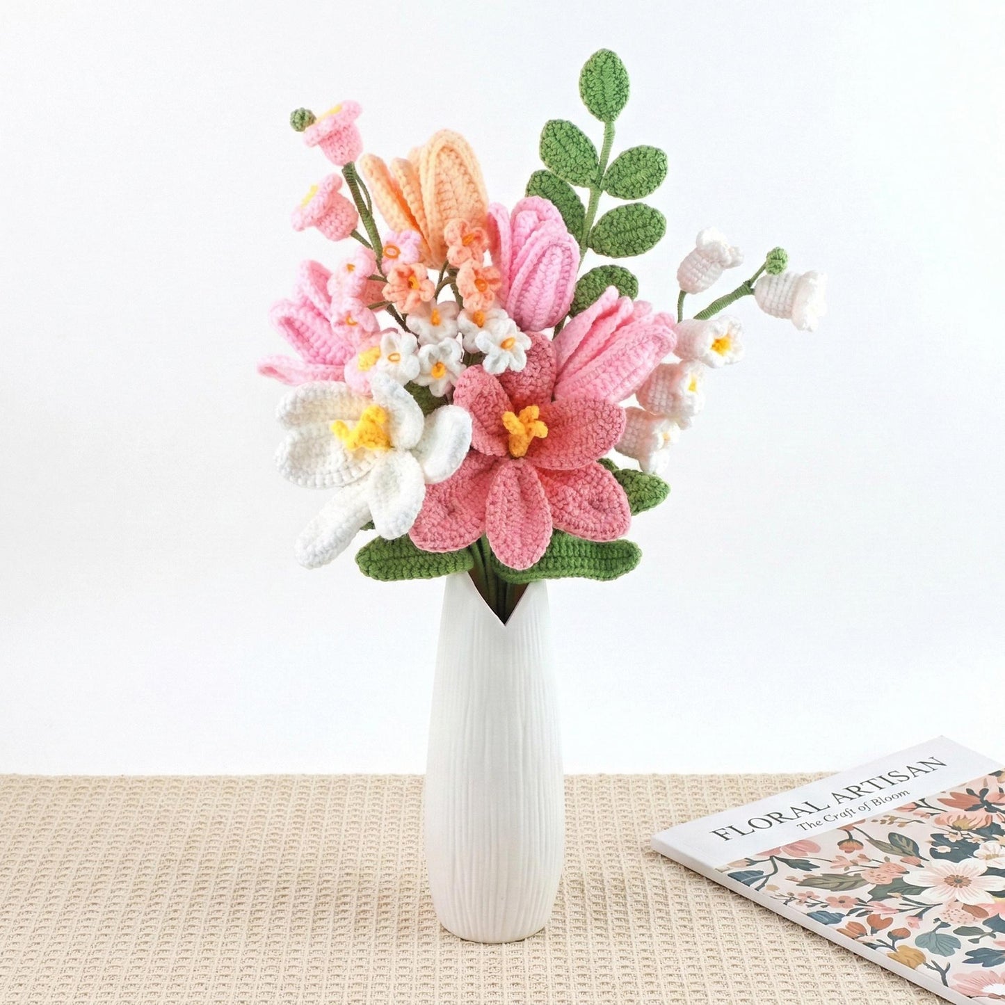 Crochet Tulip Bouquet, Handmade Crochet Flowers, Everlasting Tulips, Pink Bouquet, Gift for Her, Mother's Day Gift, Valentines Day Gift