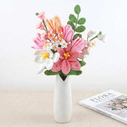 Crochet Tulip Bouquet, Handmade Crochet Flowers, Everlasting Tulips, Pink Bouquet, Gift for Her, Mother's Day Gift, Valentines Day Gift