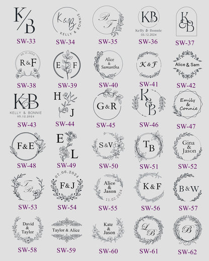 Wedding Invitation Self-Adhesive Wax Seals Stickers, Custom Wax Seal Stickers, Personalized Wax Seals, Monogram Wax Seal Stickers