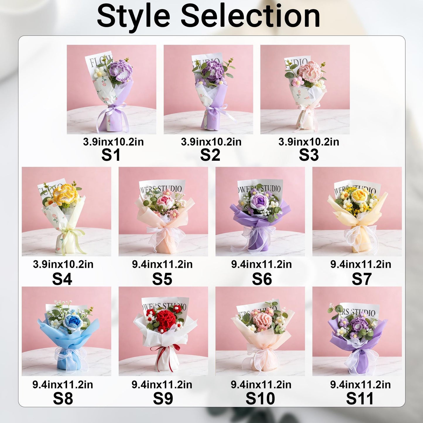 Handmade Crochet Rose Bouquet, Everlasting Flower Bouquet, Crochet Carnations, Graduation Gift, Gift for Her, Mother's Day, Birthday Gift