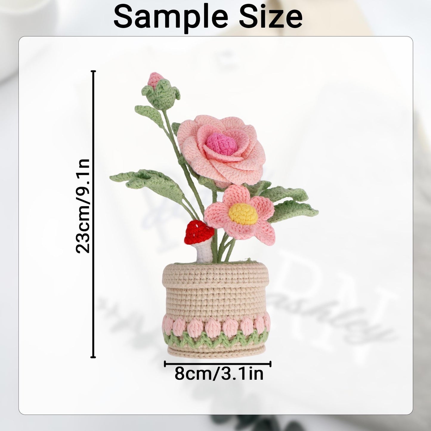 Crochet Flower in Pot, Handmade Crochet Potted Plant, Desk Decor, Room Decoration, Birthday Gift, Mother’s Day Gift for Her